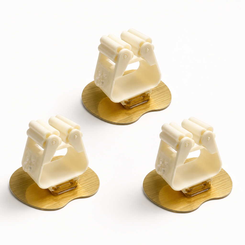 3-Piece Adhesive Roller-Grip Mop & Broom Holder Set