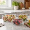 3-Piece Airtight Glass Food Container Set with Silicone Seals
