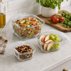 3-Piece Airtight Glass Food Container Set with Silicone Seals