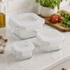 3-Piece Airtight Glass Food Container Set with Silicone Seals