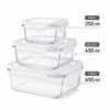 3-Piece Airtight Glass Food Container Set with Silicone Seals