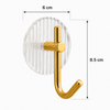 3-Piece Clear Adhesive Wall Hook Set with Gold-Tone Detail