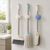 3-Piece Self-Adhesive Mop & Broom Wall Holder Set