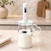 3-Speed USB-C Rechargeable Milk Frother Set with Glass Cup