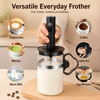 3-Speed USB-C Rechargeable Milk Frother Set with Glass Cup