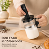 3-Speed USB-C Rechargeable Milk Frother Set with Glass Cup