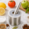 304 Stainless Steel Mortar & Pestle with Splash-Control Lid