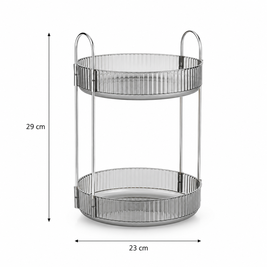 360° Rotating 2-Tier Storage Organiser with Carry Handles