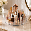 360° Rotating Acrylic Cosmetic Organizer with Double-Layer Storage
