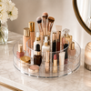 360° Rotating Acrylic Cosmetic Organizer with Double-Layer Storage