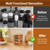 360° Rotating Bamboo Spice Rack with 12 Glass Jars