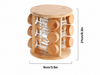 360° Rotating Bamboo Spice Rack with 12 Glass Jars