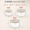 3 Piece Round Borosilicate Glass Food Container Set with Silicone Lid