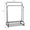 Dual Pole Metal Clothes Stand by Matrix (C) – With Side Hooks & Dual Shoe Tiers