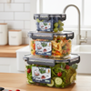 3-Pcs Square Airtight Storage Boxes
