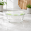 3 Piece Round Borosilicate Glass Airtight Food Container Set