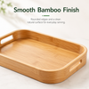 Rectangular Bamboo Serving Trays with Handles | Set of 3 Sizes