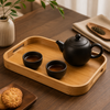 Rectangular Bamboo Serving Trays with Handles | Set of 3 Sizes