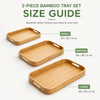 Rectangular Bamboo Serving Trays with Handles | Set of 3 Sizes