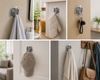 4-Pack Clear Self-Adhesive Hooks for Smooth Surfaces