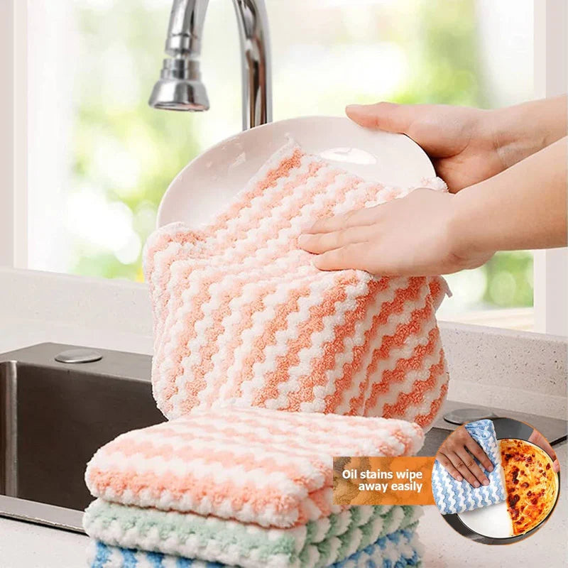 Microfiber Cleaning Clothes - Colourful Stripes (Pack of 3)