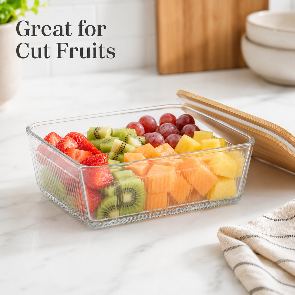 Robust Glass Container with Wooden Lid (2192) By Limon