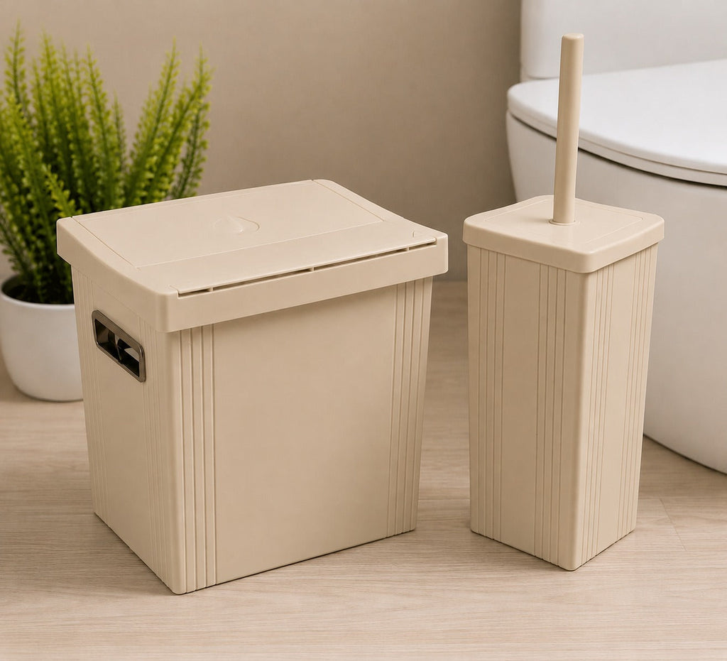 2-Pcs Dustbin with Brush (1732) by Limon
