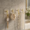 4 Pack Self Adhesive Acrylic Wall Hooks, Clear & Gold Tone