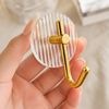 4 Pack Self Adhesive Acrylic Wall Hooks, Clear & Gold Tone
