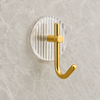 4 Pack Self Adhesive Acrylic Wall Hooks, Clear & Gold Tone