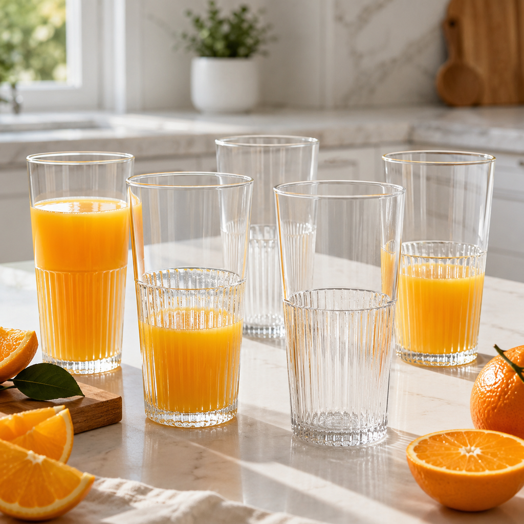 6-Pcs Ribbed Glass Set (2448) by Limon