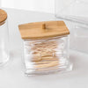 Drawer Style Cotton Swab Holder with Wooden Lid