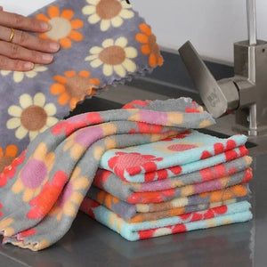 Microfiber Cleaning Clothes - Colourful Sunflowers (Pack of 5)