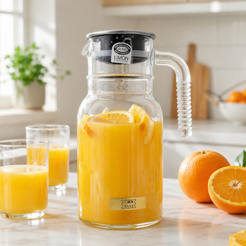Clear 1 Liter Glass Pitcher (2349) by Limon