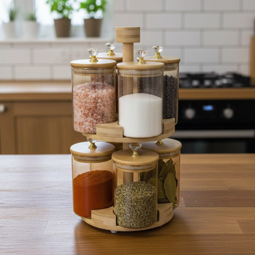 360° Rotating 2-Tier BambooLuxe Spice Tower (1108)