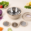 6-Piece Colander & Mixing Bowl Set with Grating & Slicing Attachments