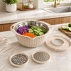6-Piece Colander & Mixing Bowl Set with Grating & Slicing Attachments