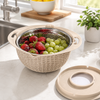 6-Piece Colander & Mixing Bowl Set with Grating & Slicing Attachments