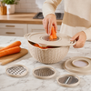 6-Piece Colander & Mixing Bowl Set with Grating & Slicing Attachments