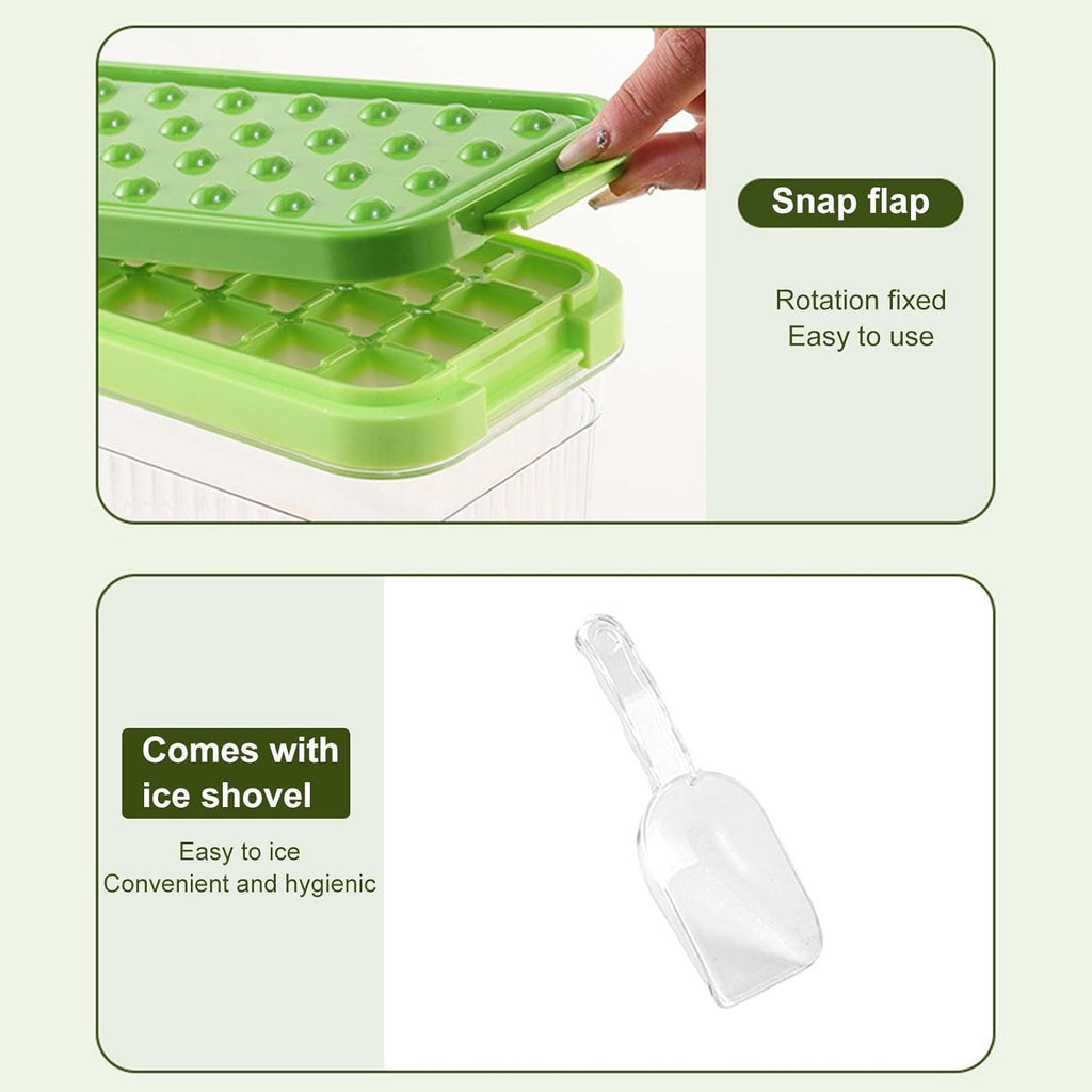 CryoLock 32-Cavity Silicone Ice Cube Tray with Cover & Spoon