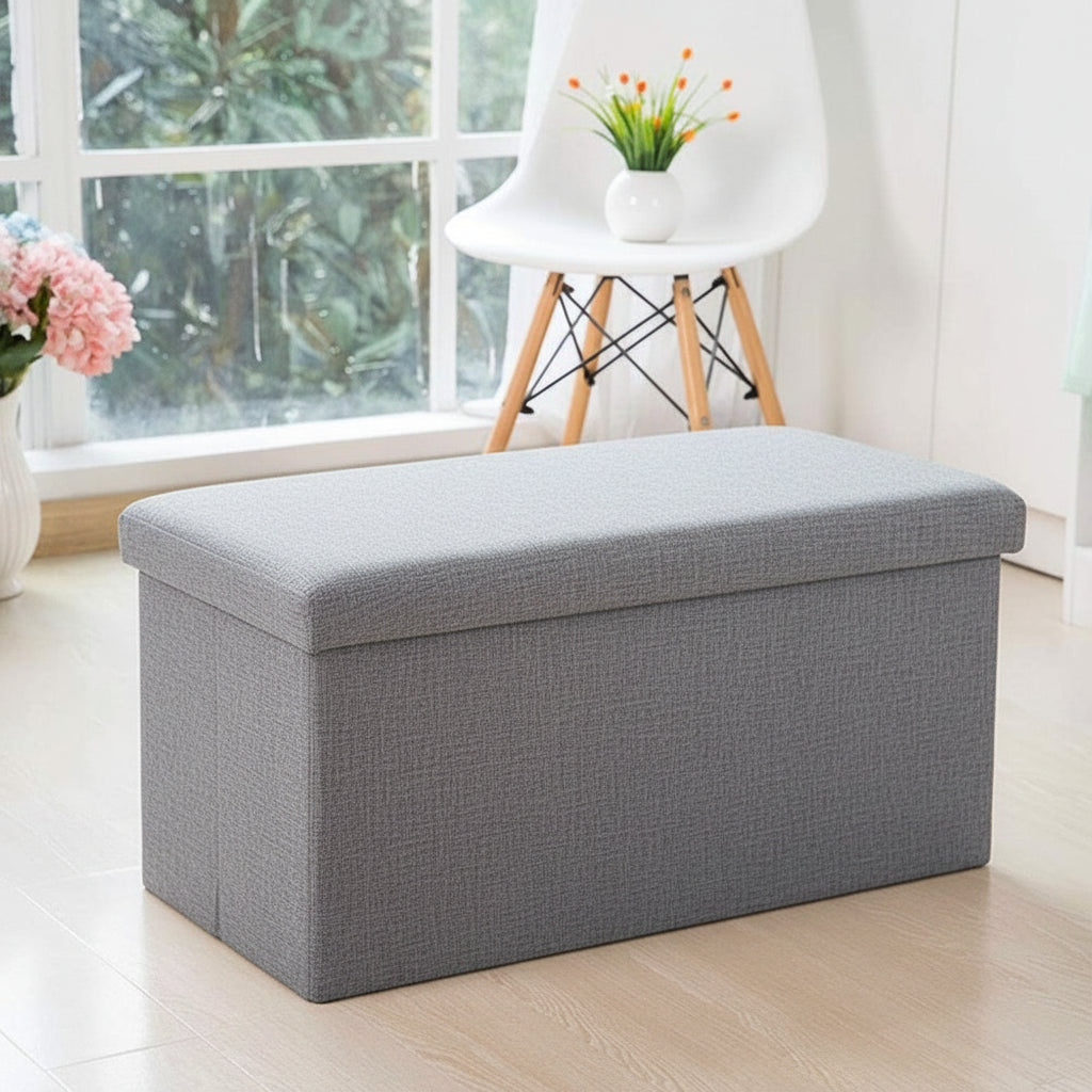 Folding Storage Ottoman Bench