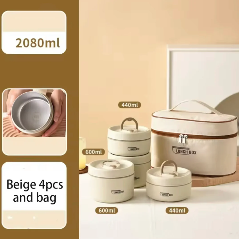 Steel Meal Box Set with Thermal Insulated Carry Bag