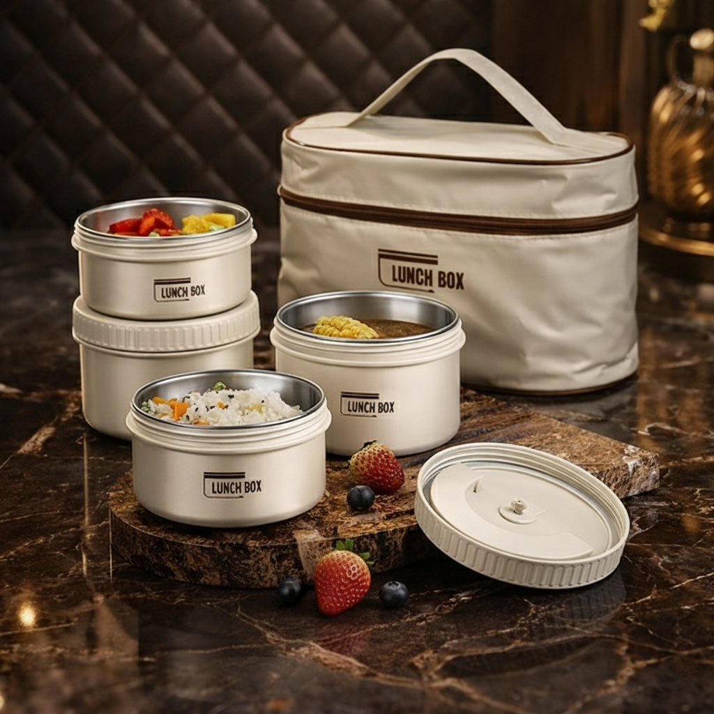Steel Meal Box Set with Thermal Insulated Carry Bag