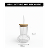 Modish Glass Tumbler with Wooden Lid & Glass Straw