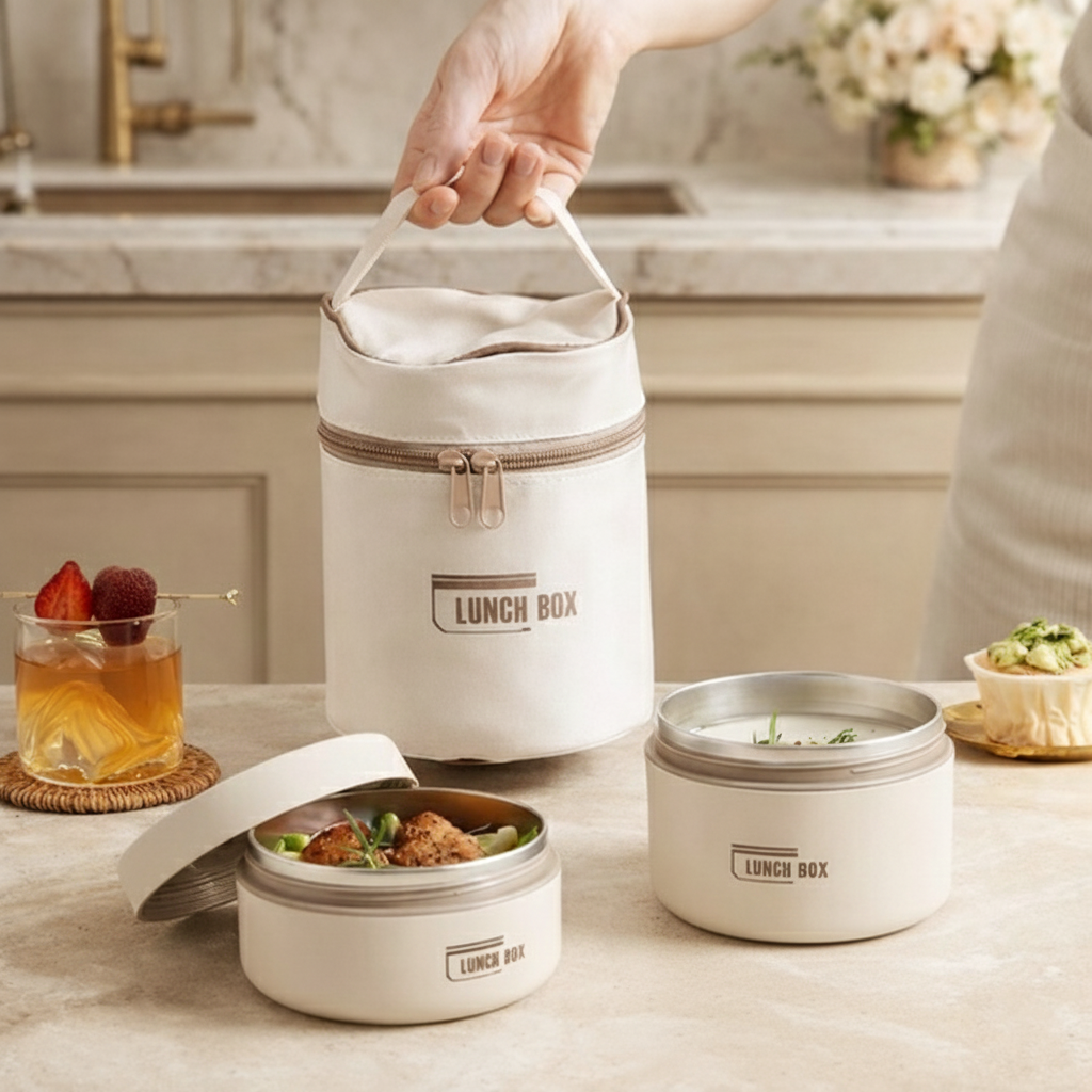 Steel Meal Box Set with Thermal Insulated Carry Bag