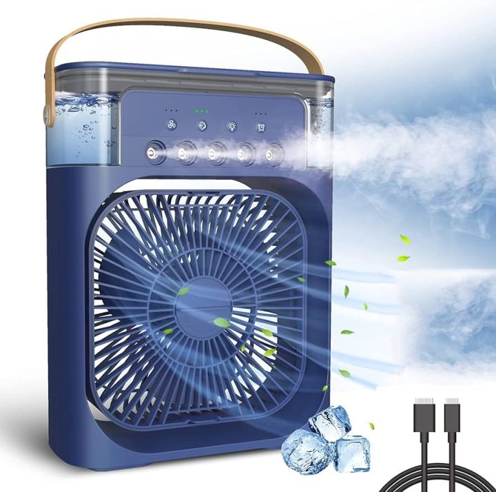 Trending Mini Air Conditioner Fan Premium 3 In 1 Desk Cooling Fan Spray Fan