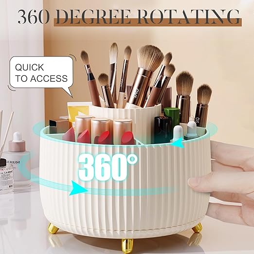 Space-Saving Rotating Cosmetic Holder