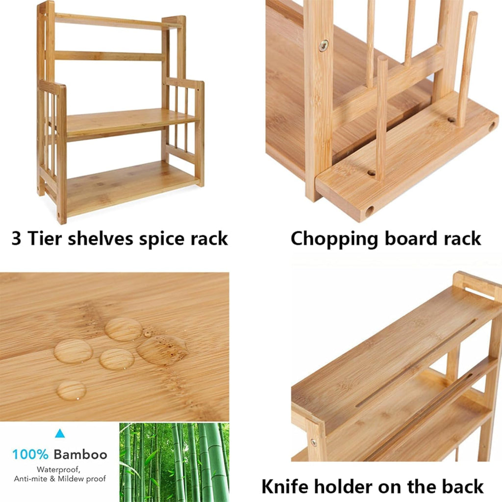 Veloura Bamboo Kitchen Countertop Storage Rack