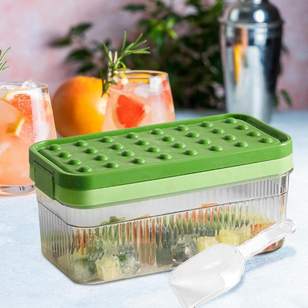 CryoLock 32-Cavity Silicone Ice Cube Tray with Cover & Spoon