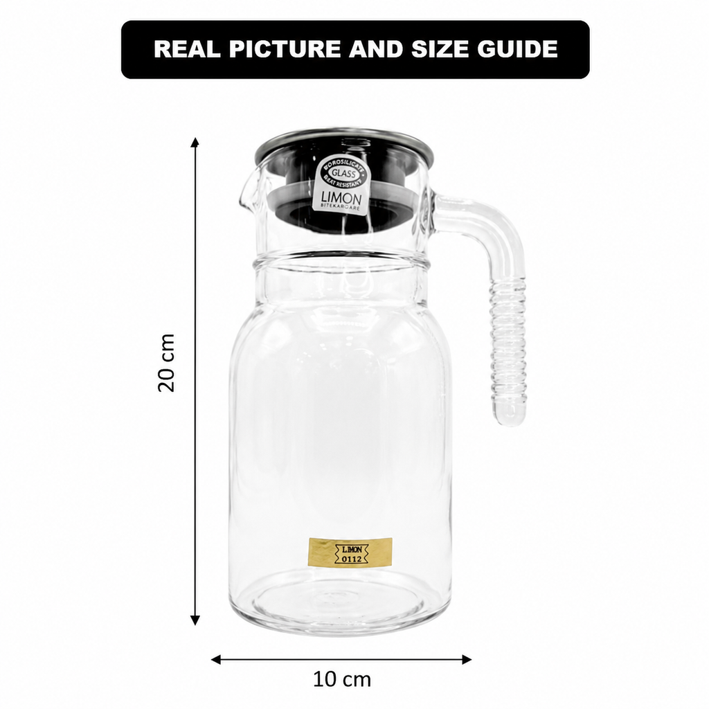 Clear 1 Liter Glass Pitcher (2349) by Limon